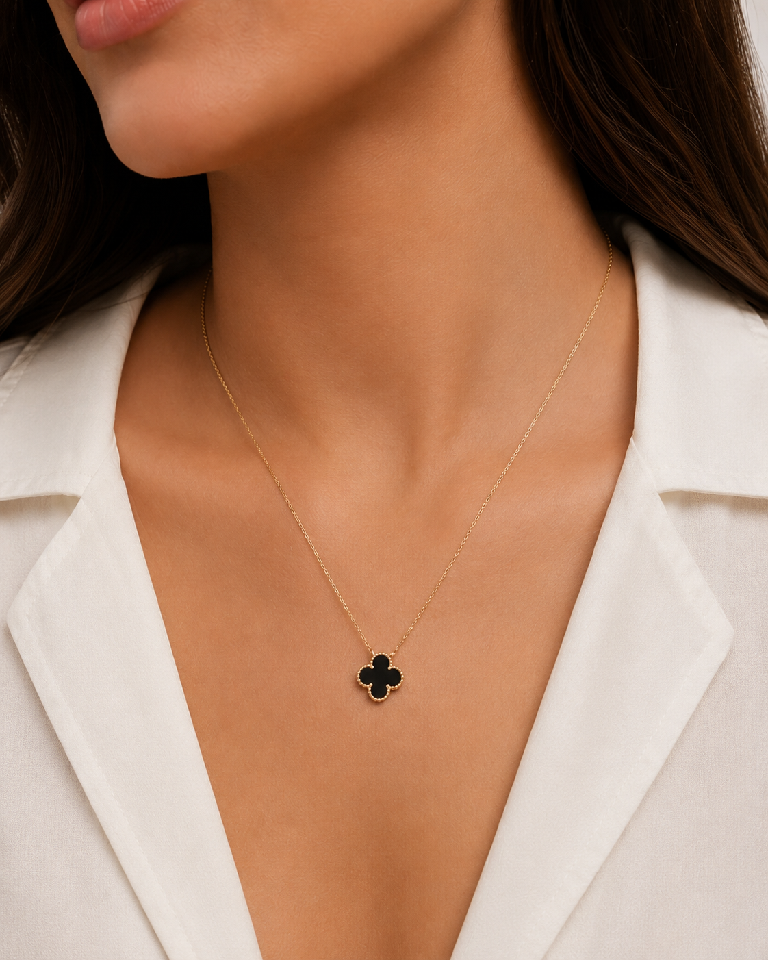 Midnight Clover Necklace