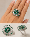 Emerald Bloom Cocktail Ring
